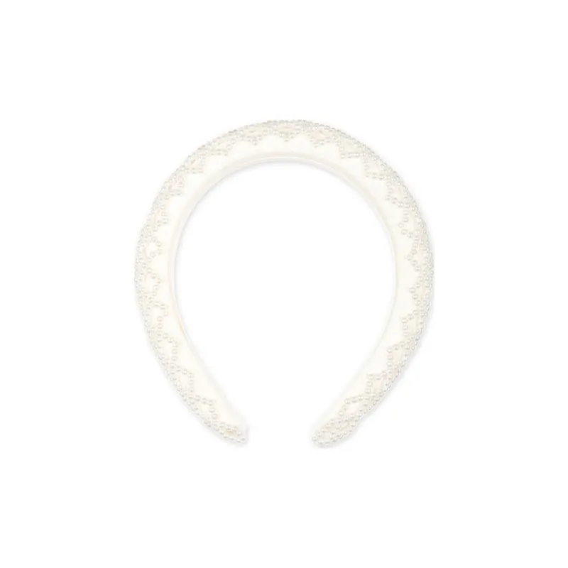 Self-portrait Beaded Satin Headband-0
