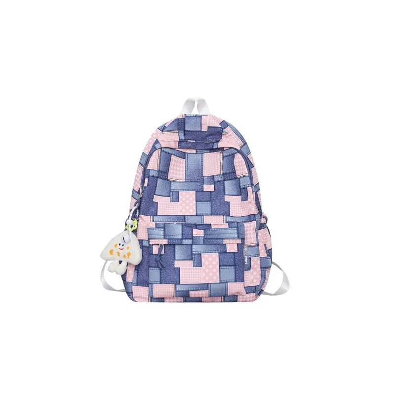 MOK Nylon Backpack Women's Gray/Pink/Khaki/Royal Blue-1