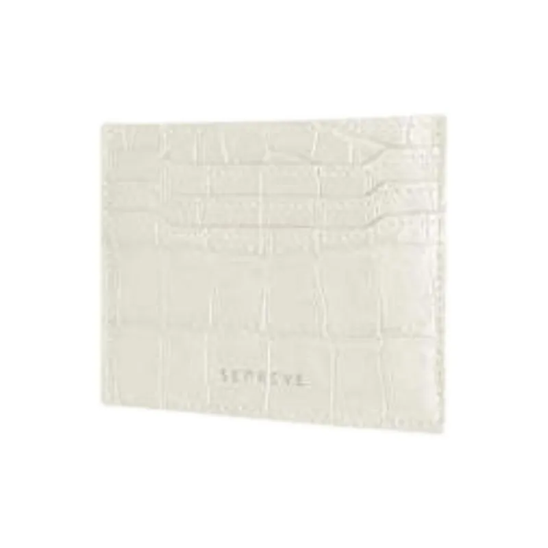 SENREVE Leather Card Holder Women's Creamy White With Silver Accents-1