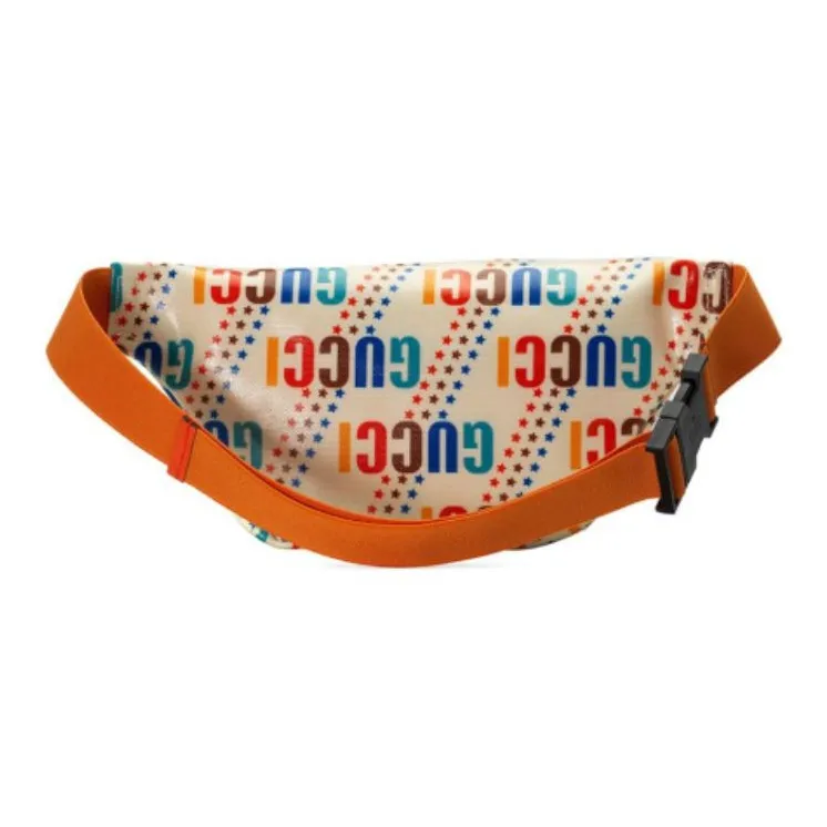GUCCI Canvas With Leather Fanny Pack, Sling Bag, Kids' Bag Kids' Ecru & Orange-1