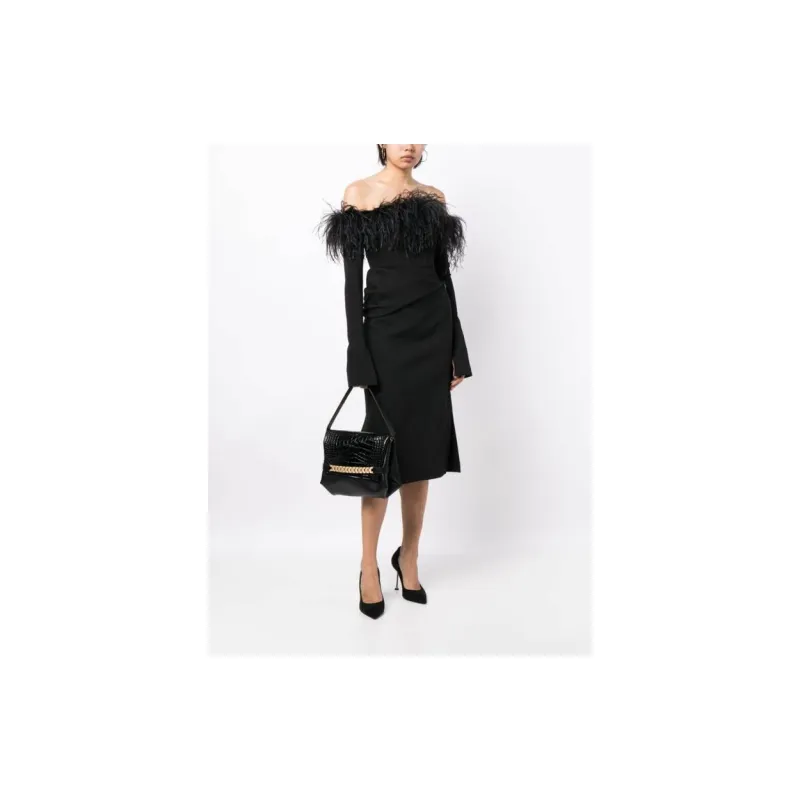 Victoria Beckham Embossed Chain Pouch Bag-5