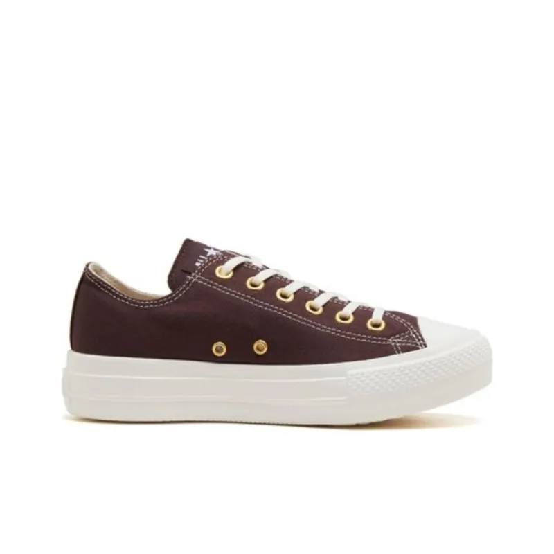 Converse All Star Light Plts Ge O Lightweight Low Top Canvas Shoes Women's Brown Japan Version-1