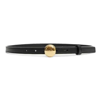 LOEWE Emblem Smooth Buckle Design Calfskin Leather Belts Women's Black Width 1.5CM