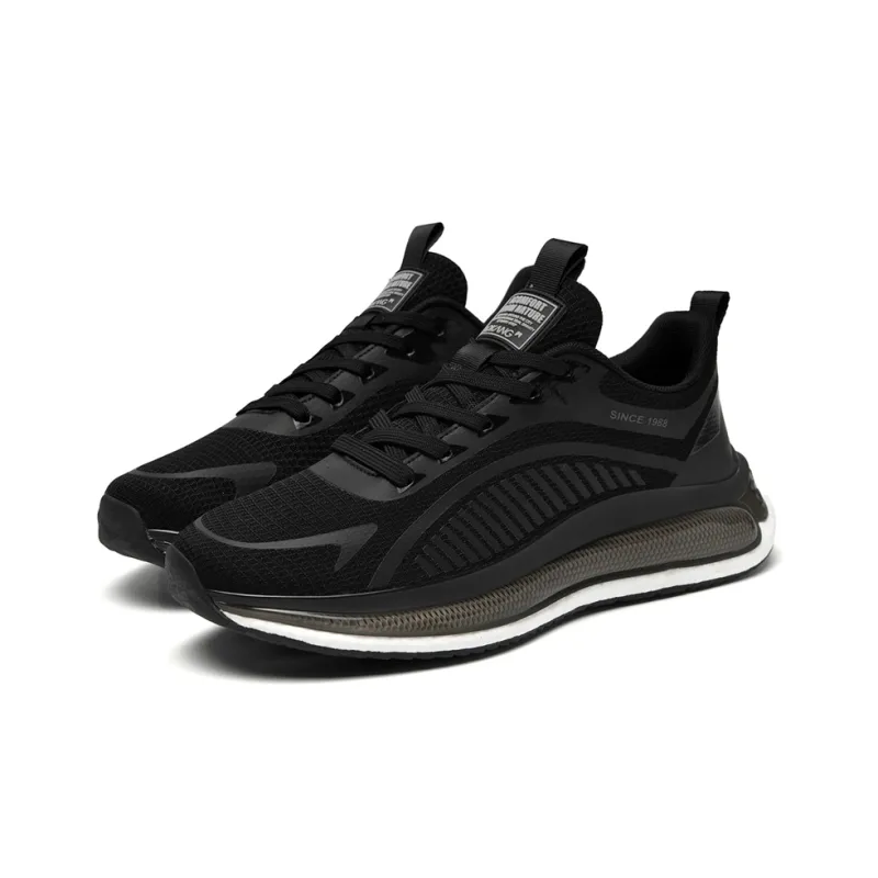 AOKANG Running Shoes Men Low Top Black, All Black-3