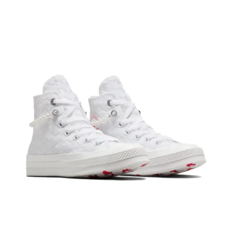 Converse Chuck 70 Anti Slip And Wear Resistant Lightweight High Top Skateboard Shoes Women's White-2