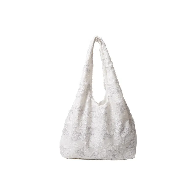 CORE BIRD Fabric Shoulder Bag Women's Ecru/Gray/Pink/Black-12
