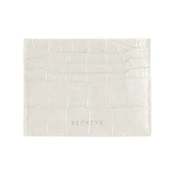 SENREVE Leather Card Holder Women's Creamy White With Silver Accents