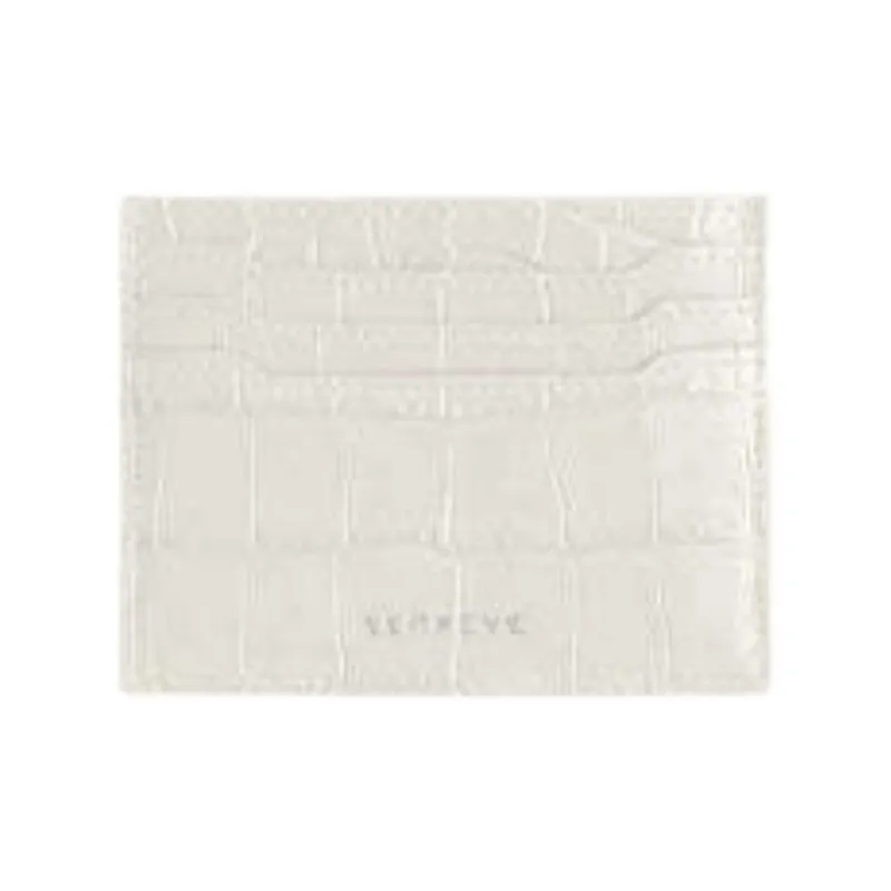SENREVE Leather Card Holder Women's Creamy White With Silver Accents-0