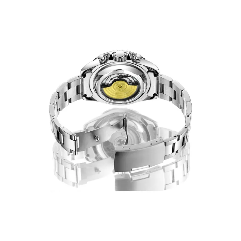 KUN HUANG Nautical Collection Mechanical Movement Stainless Steel Strap Watch Men's Watches Green Dial-11