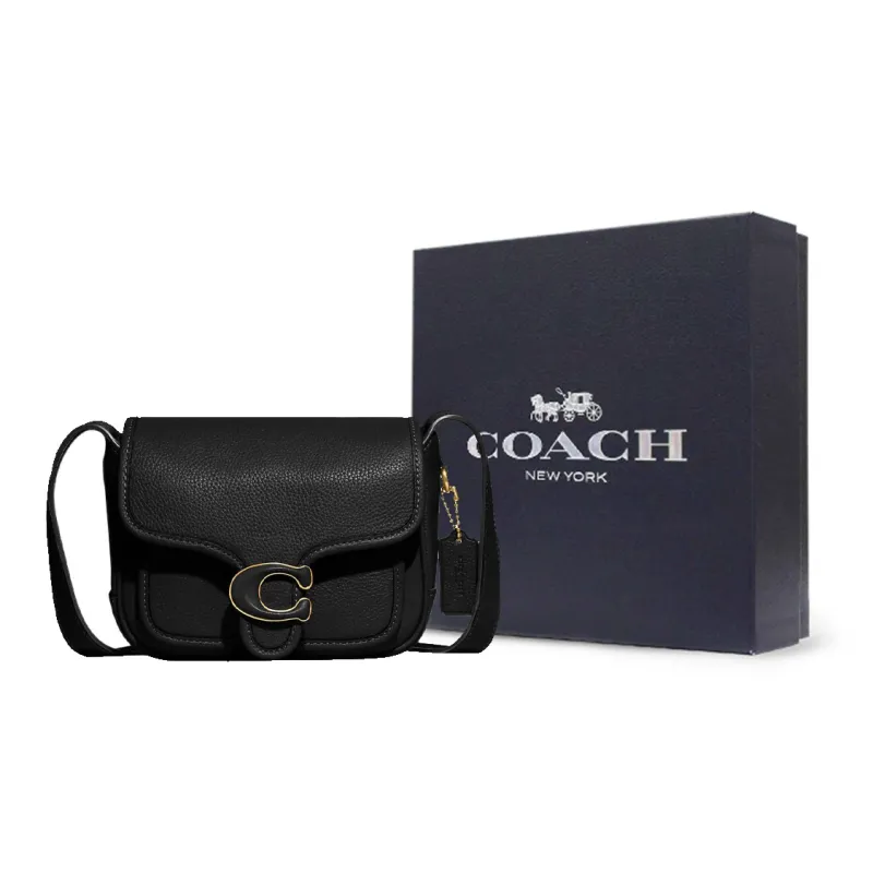 COACH Tabby Pebbled Leather With Refined Calfskin Shoulder Bag Crossbody Bag Small Size Women's Black-8