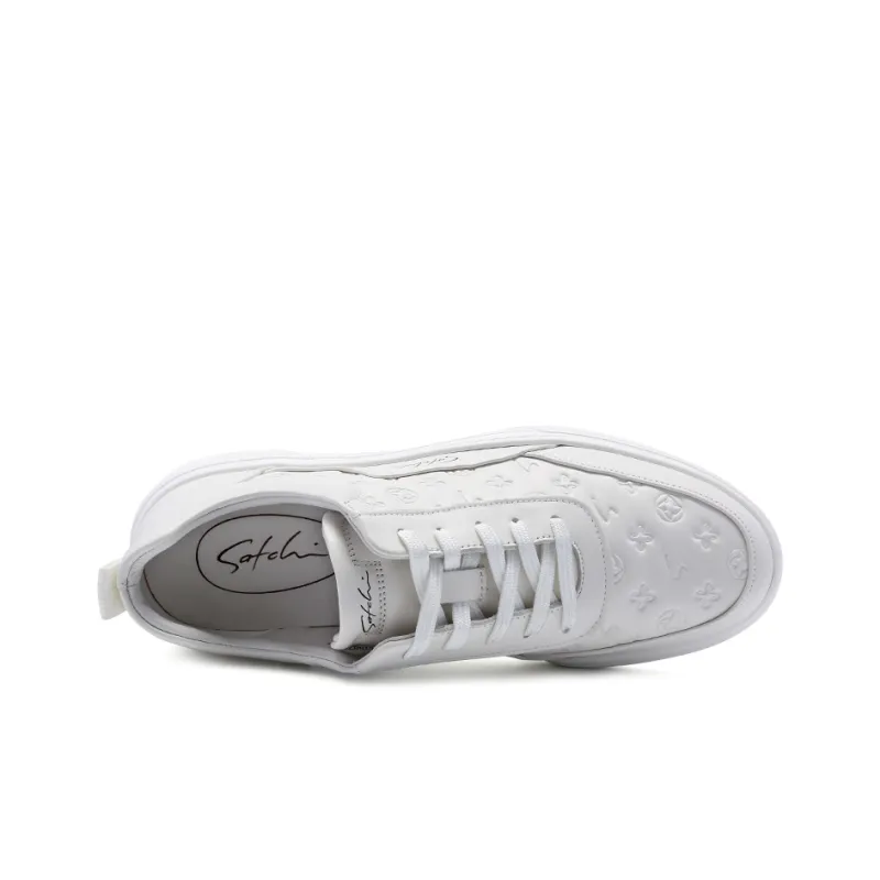 Satchi Wear resistant, Lightweight, Breathable, And Non slip. Low Top Casual Skateboard Shoes Men's White-4