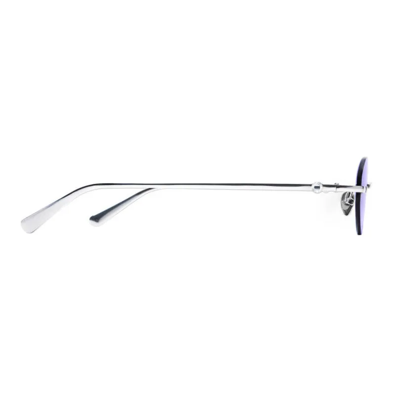 TEAM WANG Design Metal Round Sunglasses Unisex Silver-3