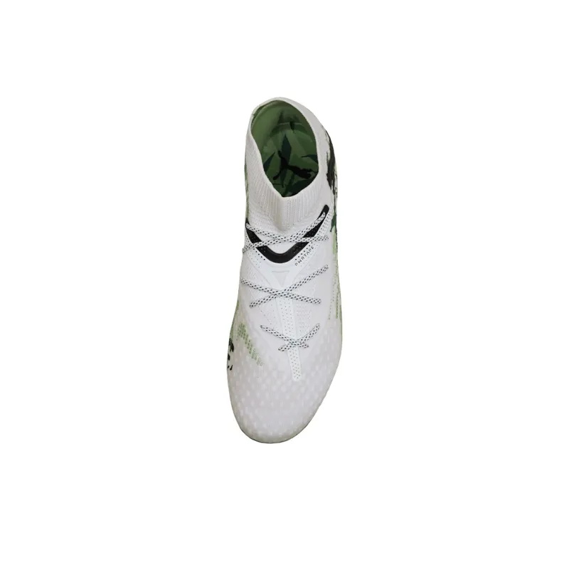 PUMA FUTURE 7 MG Rubber Short Studs Firm Ground Artificial Ground Support Soccer Shoes Unisex White Green-3