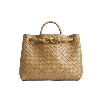 Bottega Veneta Andiamo Series Sheepskin Shoulder Bag, Crossbody Bag, Handbag Medium Size Women's Dark Nut Candy