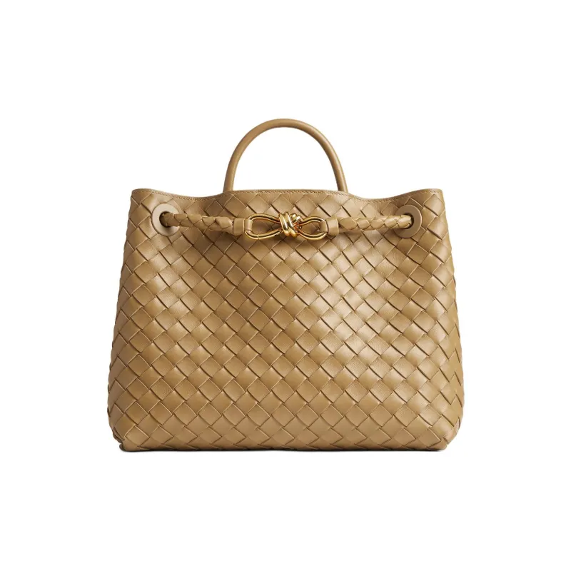 Bottega Veneta Andiamo Series Sheepskin Shoulder Bag, Crossbody Bag, Handbag Medium Size Women's Dark Nut Candy-0