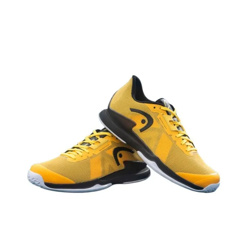 HEAD Abrasion Resistant Breathable Low Top Tennis Shoes Men's Yellow Black-2