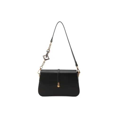 Carksky PU Shoulder Bag Regular Women's Black/Apricot