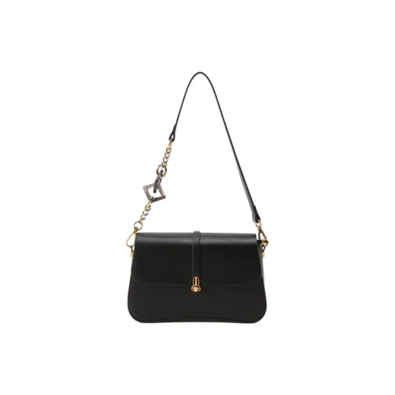 Carksky PU Shoulder Bag Regular Women's Black/Apricot-0