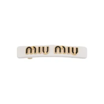 MIU MIU Glass Metal Hair Clips Women's Red/Black/White