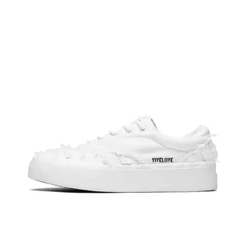 YIVELOVE Anti-Slip Wear-Resistant Breathable Lightweight Low-Top Canvas Shoes Unisex White