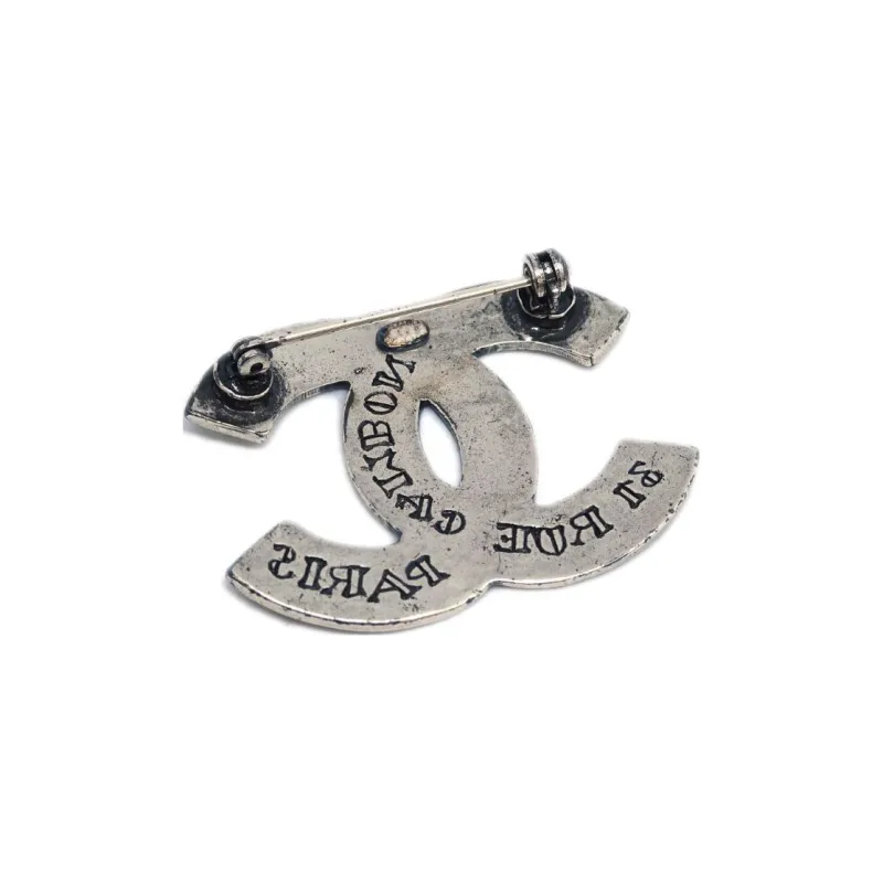 CHANEL 1999 Cc Logo engraved Brooch-2