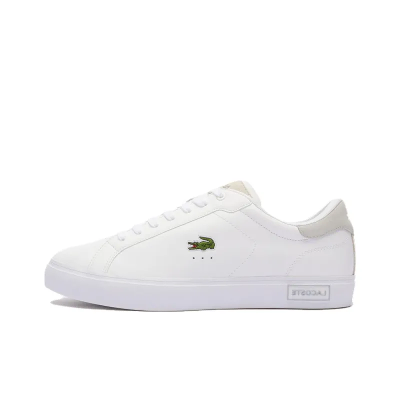 LACOSTE Powercourt Low Top Skateboard Shoes Men's White-0
