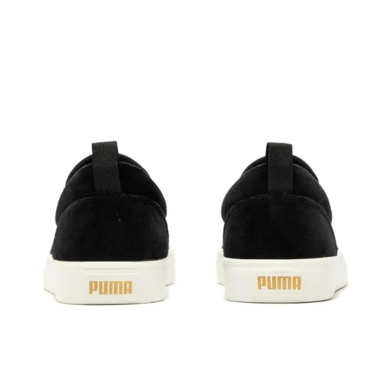PUMA Bari Anti Slip Wear Resistant Low Top Skateboard Shoes Women's Black Gold-3