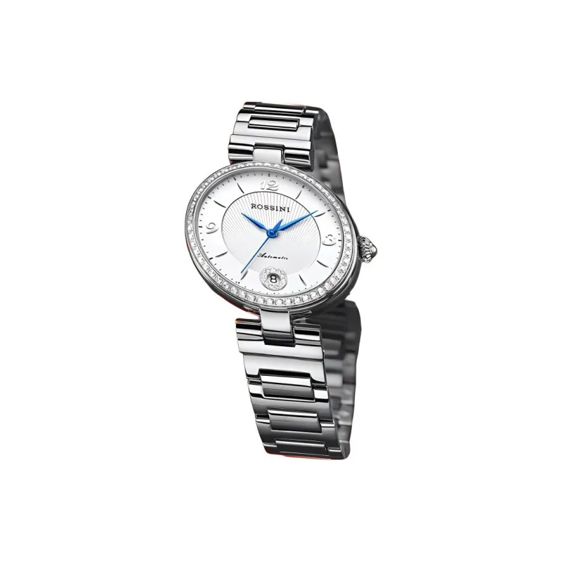 ROSSINI Mechanical Movement Steel Strap Watch Women's Watch White Dial-0