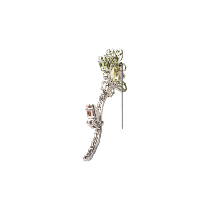 PRADA Crystal Brooches Women's Silver-1