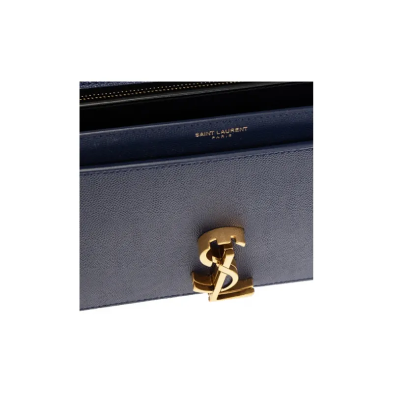 SAINT LAURENT CASSANDRA Calfskin Crossbody Bag, Shoulder Bag Women's Marine Blue-3