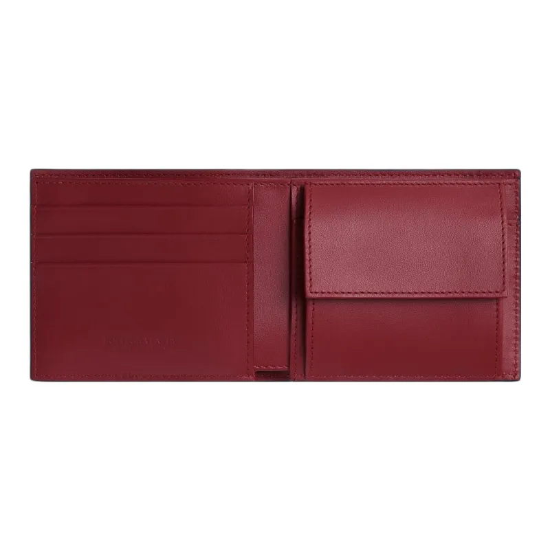 Bottega Veneta CASSETTE Calfskin Wallet Men's Dark Blue With Amber Accents-2