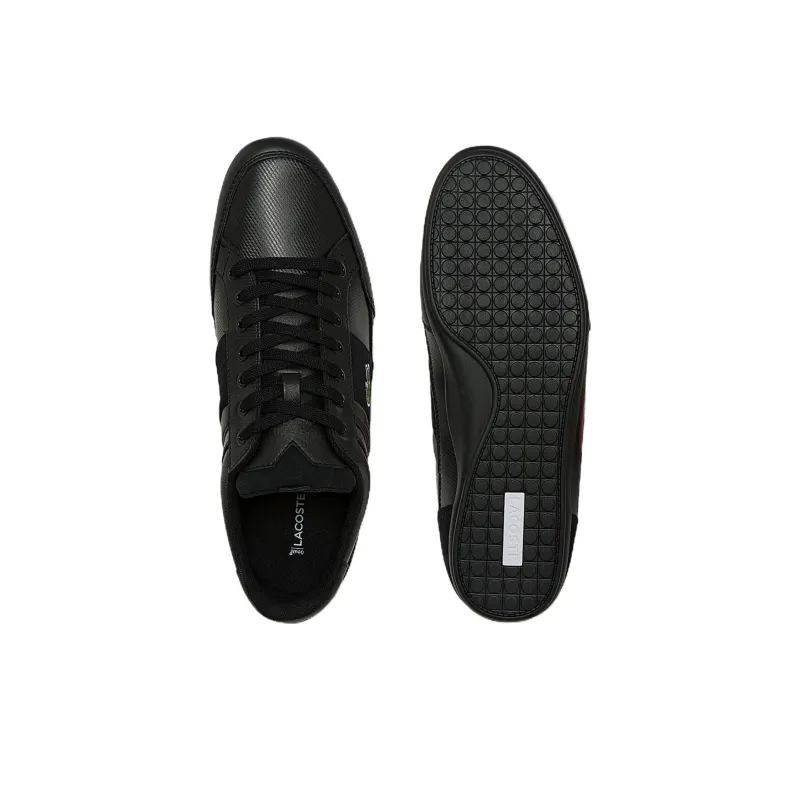 LACOSTE Chaymon Low-Top Skateboard Shoes Men's Black-4