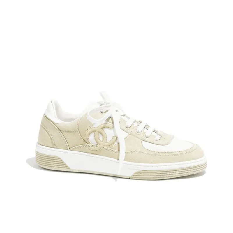 CHANEL 24S Low Top Skateboard Shoes Women's Beige-2