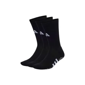 Adidas Performance Cushioned Crew Grip Socks 3-Pairs Pack Mid-Calf Socks Unisex 3 Pack Black