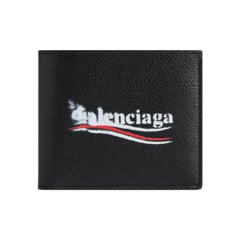 Balenciaga Political Stencil Logo Print Bifold Wallet