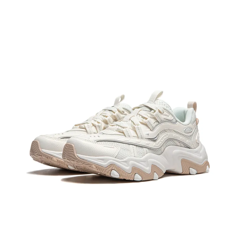 LiNing Cat's Claw Lite 2 Shock Absorbers With Slip Resistant Features Low Top Chunky Sneakers Women's Ivory-2