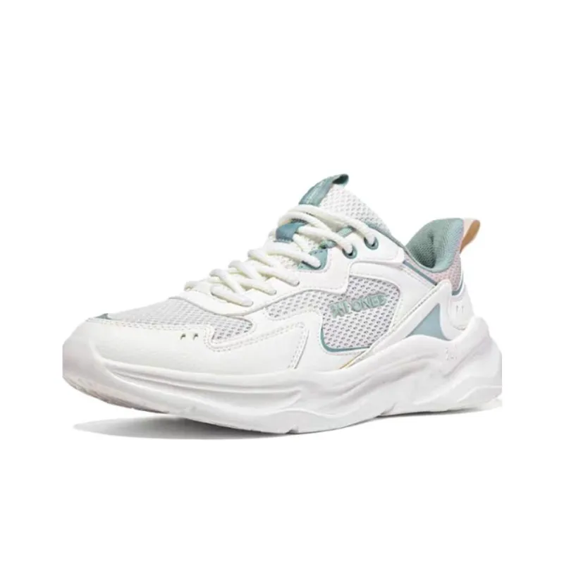 361° Cushioned Slip Resistant Lightweight Low Top Casual Running Shoes Women's White Green-0