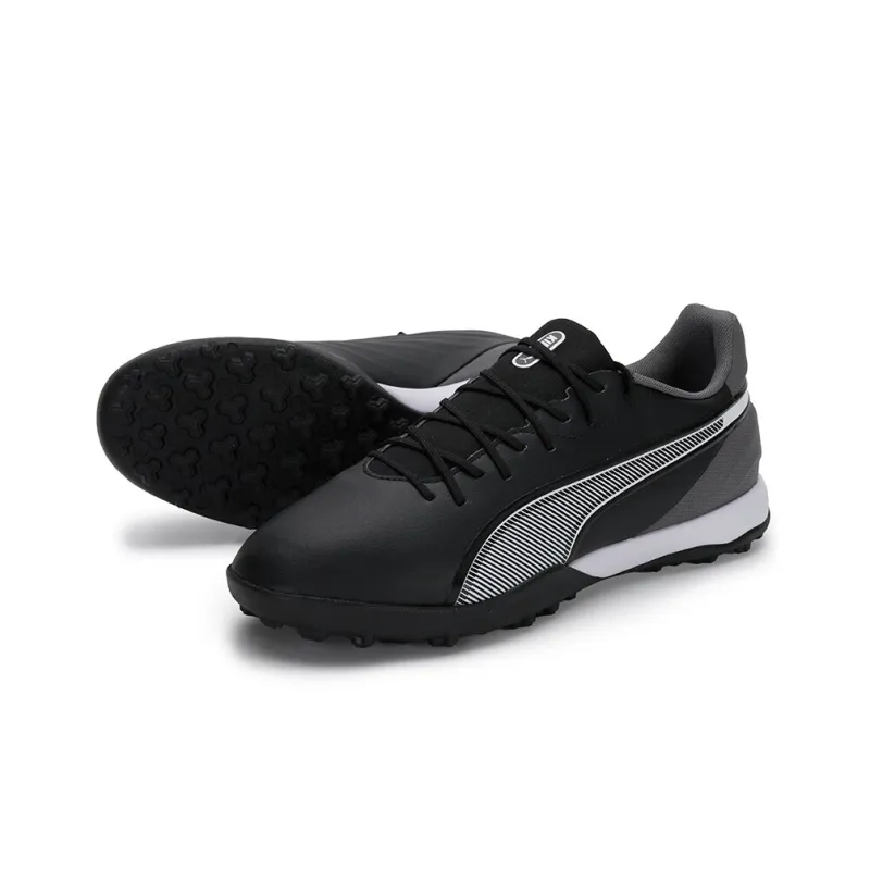 PUMA King TT Rubber Broken Studs Artificial Ground Anti-Slip Wear-Resistant Soccer Shoes Men's Black Gray-3