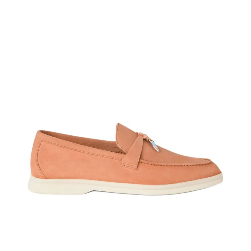 Loro Piana Summer Charms Walk Loafers Women's Orange-1