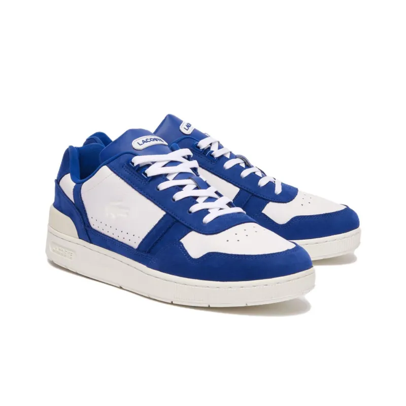 LACOSTE T-clip Low-Top Skateboard Shoes Men's White Blue-1