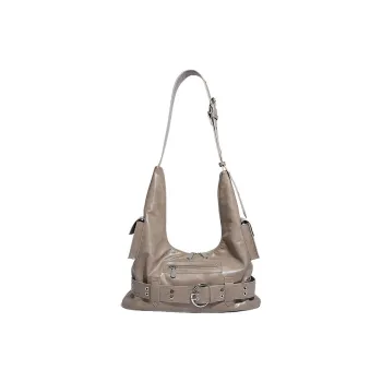 TTaG．baG Microfiber Leather Shoulder Bag Large Size Women's Black/Brown/Lotus Purple