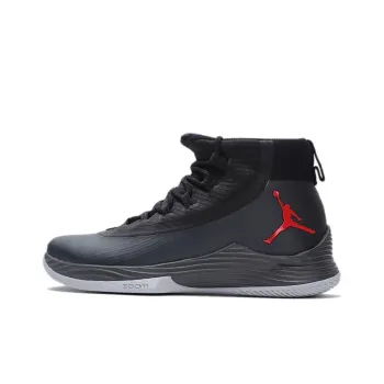 Jordan Ultra Fly 2 Wear Resistant High Top Basketball Shoes Men's Black Red