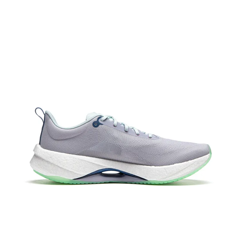 LiNing Super Light 21 Cushioning Anti Slip Wear Resistant Breathability Low Top Running Shoes Women's Purple Smoke Blue-2