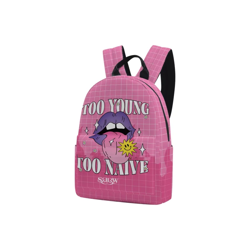 SRRW PU Backpack, Mini Small Bag Regular Unisex Fuchsia-2