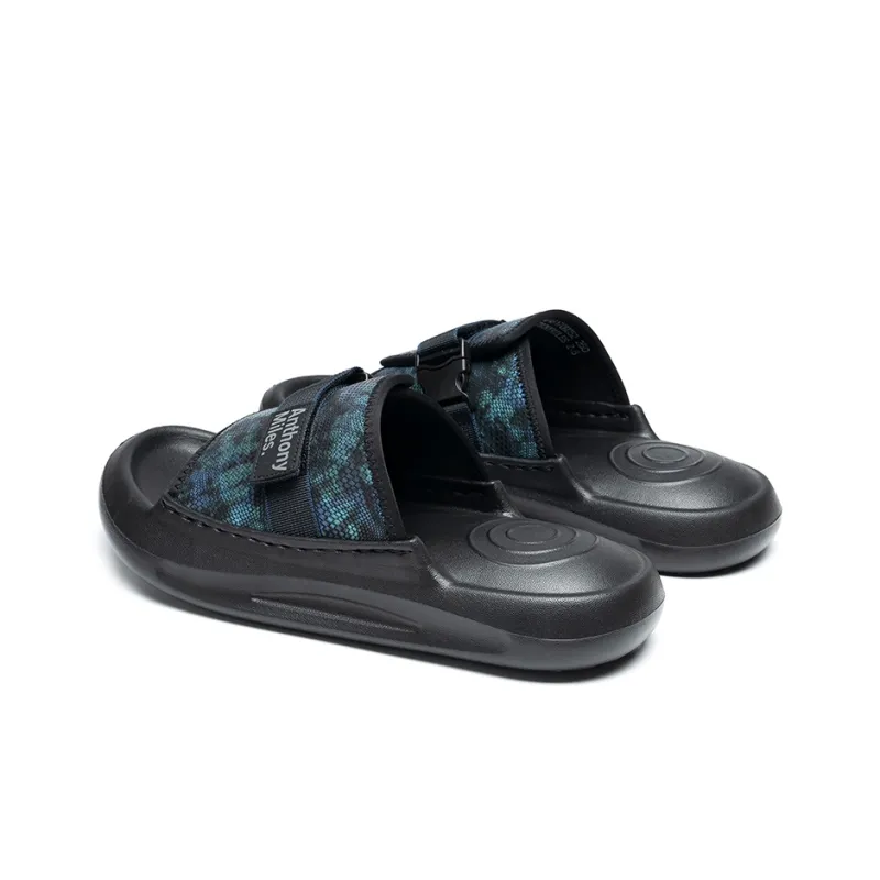 Anthony Miles Rubber Sole Slip Resistant Slide Slippers Men's Blue-5