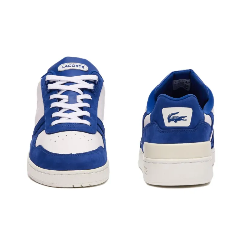 LACOSTE T-clip Low-Top Skateboard Shoes Men's White Blue-3