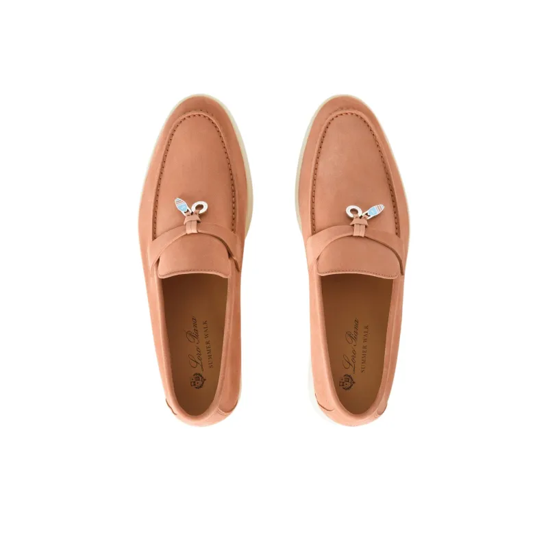 Loro Piana Summer Charms Walk Loafers Women's Orange-4