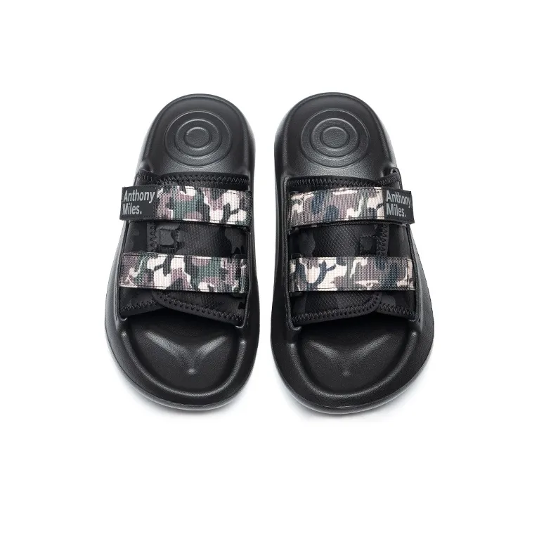 Anthony Miles Slide Slippers Men's Black-4