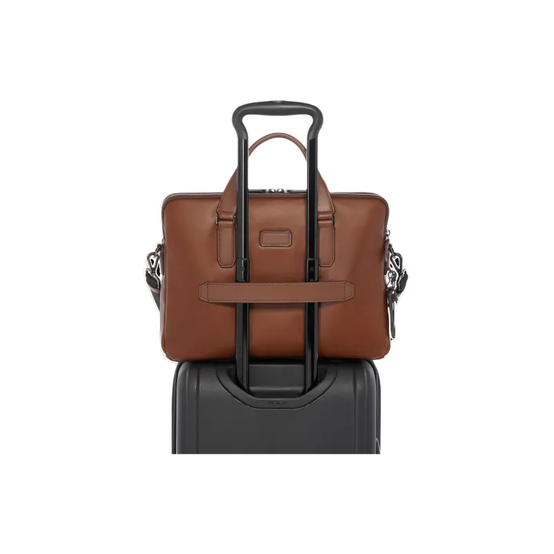 TUMI Leather Laptop Bag Men's Conyac Brandy Color-3