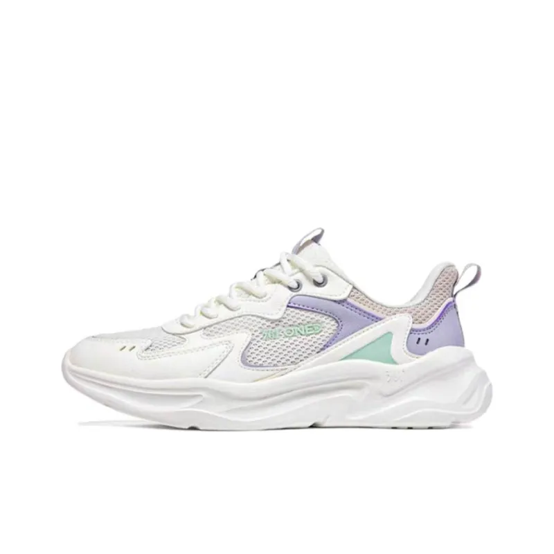 361° Cushioned Slip Resistant Lightweight Low Top Casual Running Shoes Women's White Purple-0